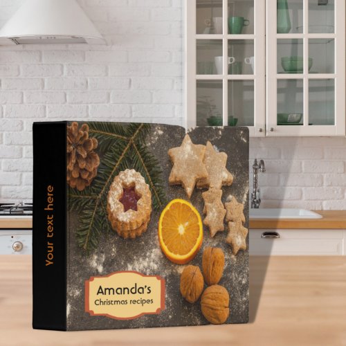 Christmas recipes cookbook binder