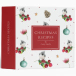 CHRISTMAS RECIPES Watercolor Tufted Titmouse 3 Ring Binder