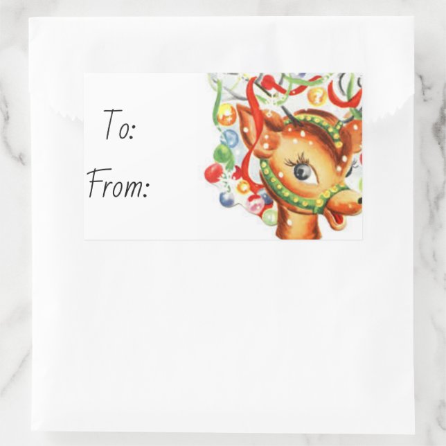 Christmas Rectangular Sticker (Bag)