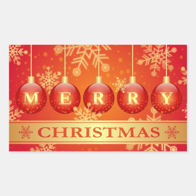 Christmas Rectangular Sticker (Front)