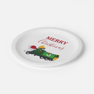 Christmas Recycling Garbage Truck  Paper Plates