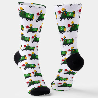 Christmas Recycling Garbage Truck Socks