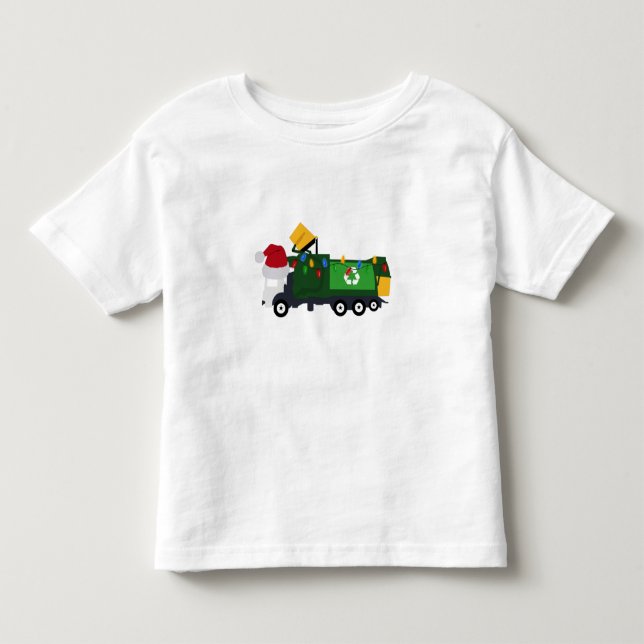 Christmas Recycling Garbage Truck Toddler T-shirt (Front)