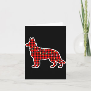 Christmas Red And Black Buffalo Plaid German Sheph Card