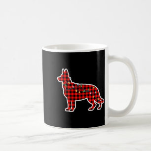 Christmas Red And Black Buffalo Plaid German Sheph Coffee Mug
