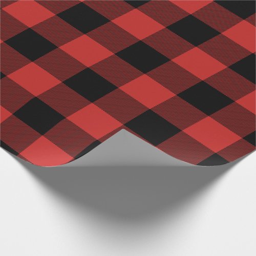 Christmas Red and Black Jumbo Buffalo Check Plaid Wrapping Paper