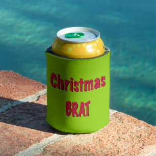 Christmas Red And Brat Green  Can Cooler