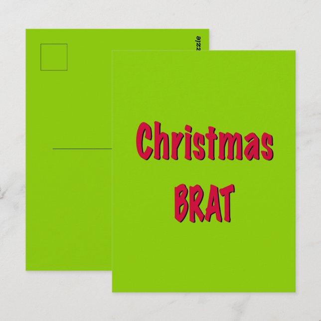 Christmas Red And Brat Green Postcard (Front/Back)