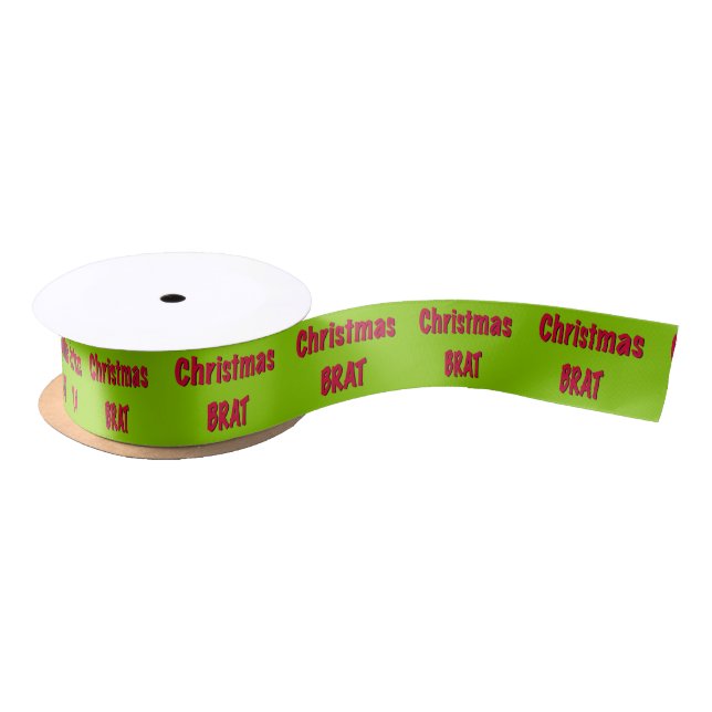 Christmas Red And Brat Green Satin Ribbon (Spool)