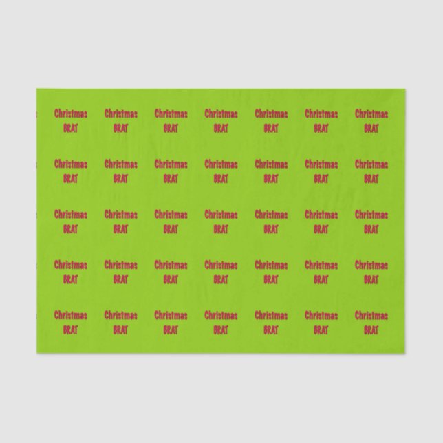 Christmas Red And Brat Green  Tissue Paper (Front)