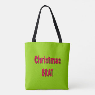 Christmas Red And Brat Green Tote Bag