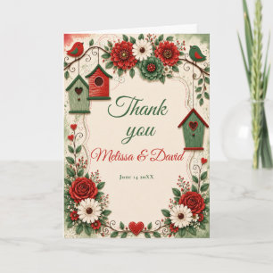 Christmas Red and Emerald Housewarming Thank You Card
