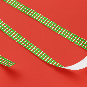 Christmas Red And Green Argyle Satin Ribbon