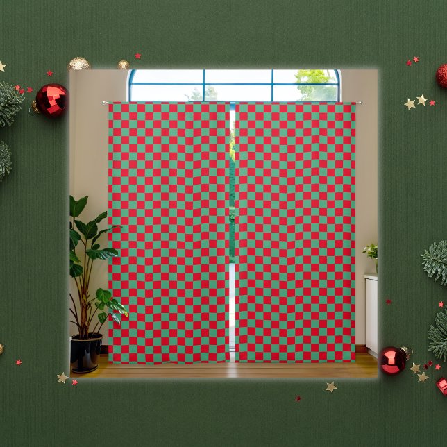 Christmas Red and Green Checkered | Blackout Curtains (Creator Uploaded)