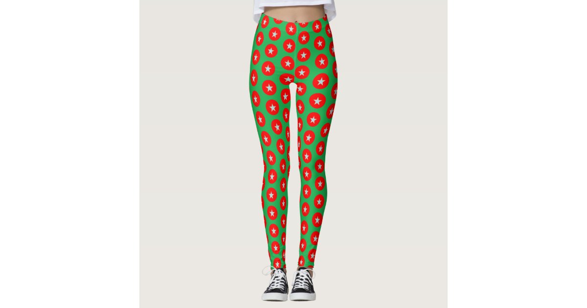 Christmas red and green design leggings | Zazzle
