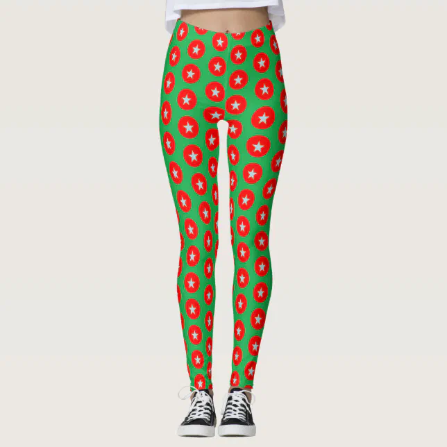 Christmas red and green design leggings | Zazzle