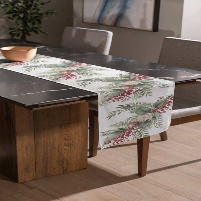 Christmas Red and Green Floral Table Runner (Creator Uploaded)
