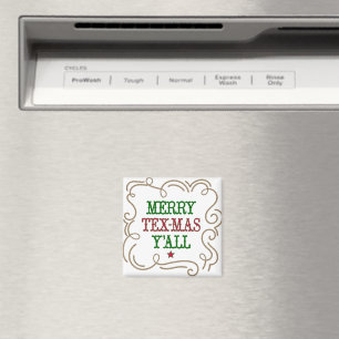 Christmas Red and Green Merry Tex-Mas Y'all Magnet