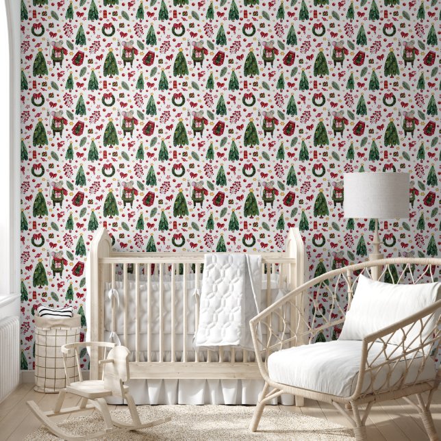 Christmas Red and Green Mice  Wallpaper (Kids)