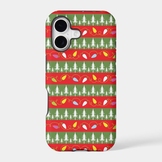 christmas red and green pattern iphone case (Back)
