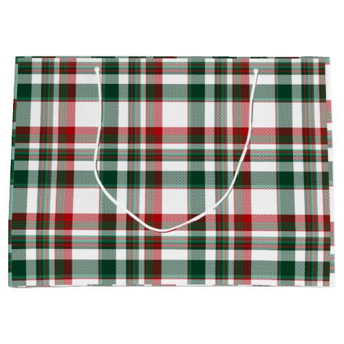 Christmas Red And Green Plaid  Large Gift Bag