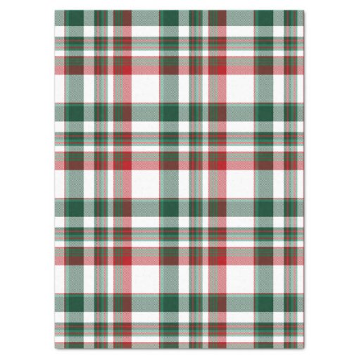Christmas Red And Green Plaid Tissue Paper Zazzle
