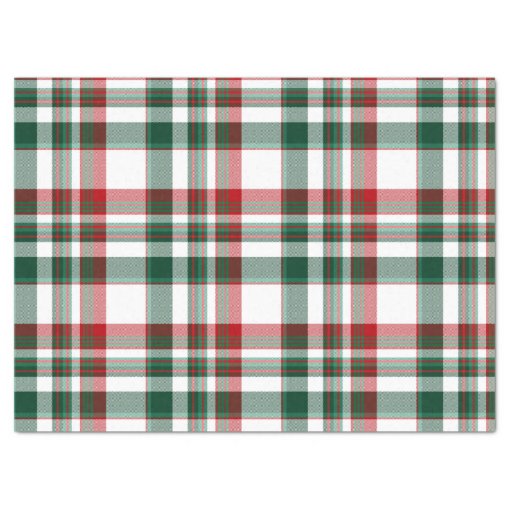 Christmas Red And Green Plaid Tissue Paper Zazzle
