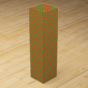 Christmas Red and Green Plaid Wine Box
