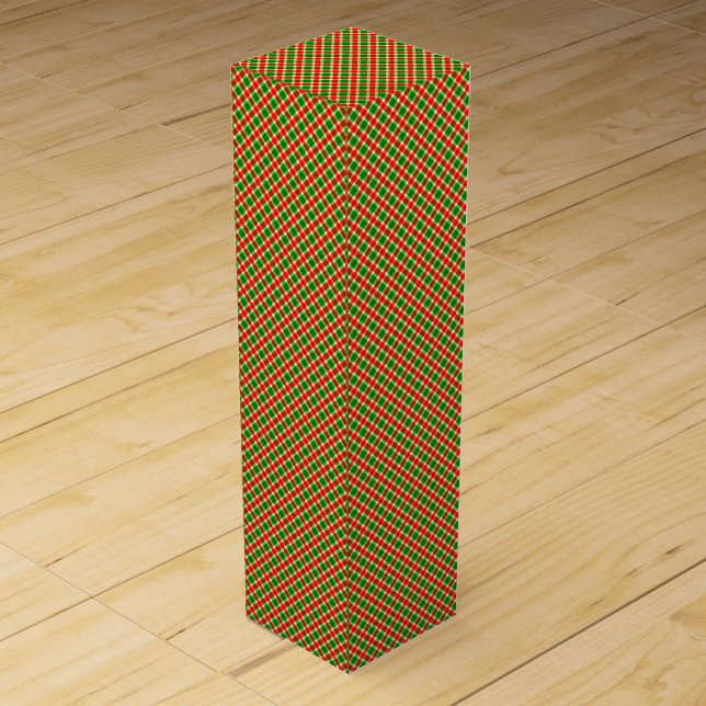 Christmas Red and Green Plaid Wine Box (Back)