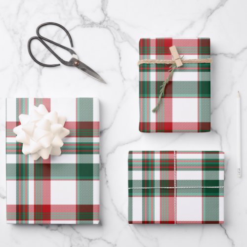 Christmas Red And Green Plaid   Wrapping Paper Sheets