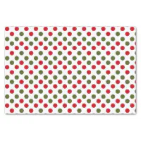 Christmas Red And Green Polka Dots Tissue Paper