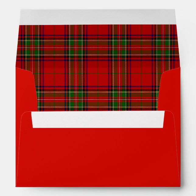 Christmas Red and Green Tartan Plaid Envelope (Back (Bottom))