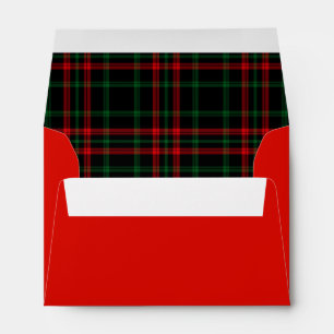 Christmas Red and Green Tartan Plaid Envelopes