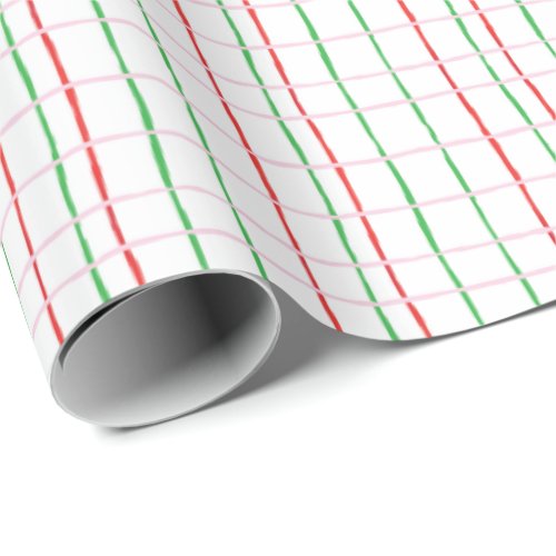 Christmas Red and Greens Stripes Wrapping Paper