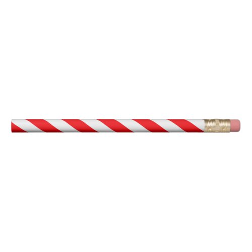Christmas Red and White Candy Cane Stripes Pencil