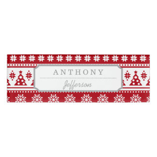 red pattern name tags zazzle