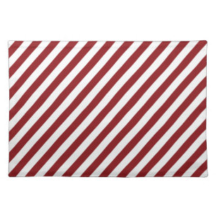 Christmas red and white diagonal stripes. placemat