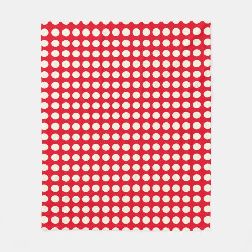 Christmas Red and White Geometric Dots Pattern  Fleece Blanket