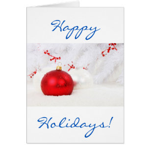 Christmas Red And White Happy Holidays I Cards