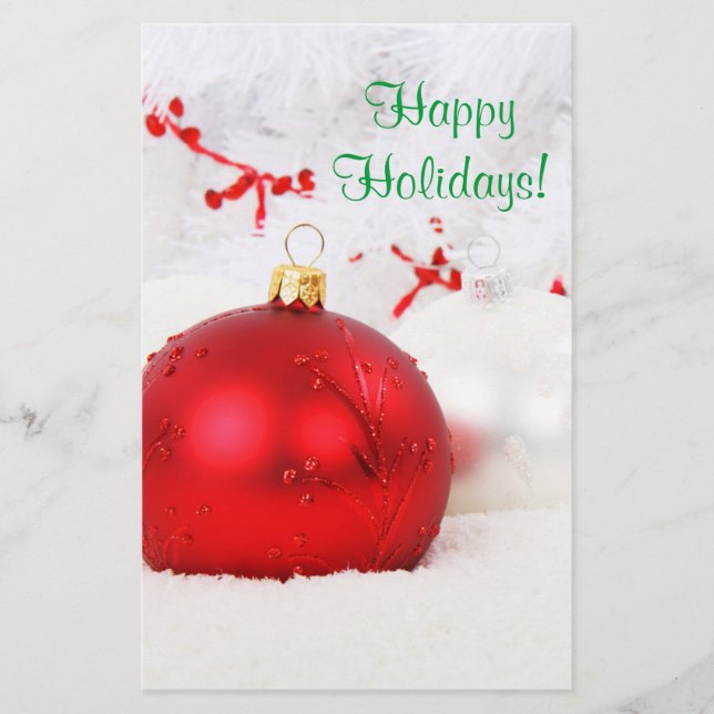 Christmas Red And White Happy Holidays IV Flyer (Front)