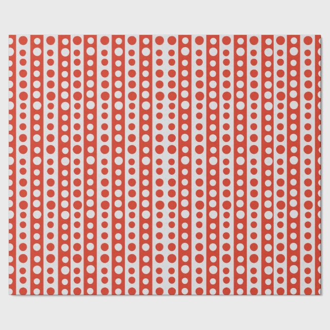 Christmas Red and White Polka Dots Wrapping Paper (Seam)