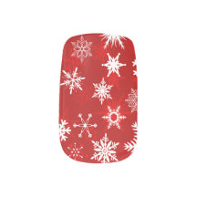 Christmas red and white snowflake design
