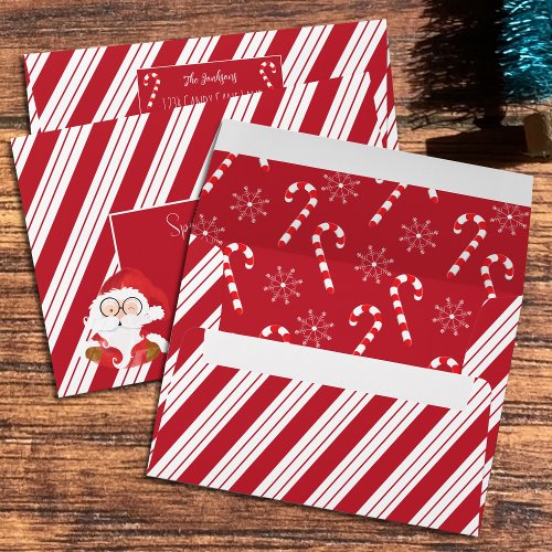 Christmas Red and White Stripes Envelope