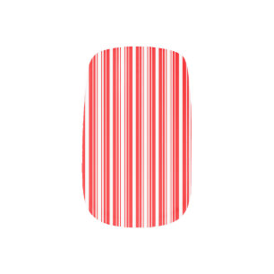 Christmas Red and White Stripes Minx Nail Art