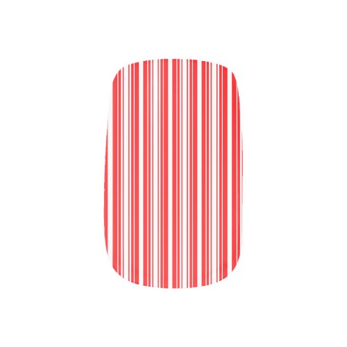 Christmas Red and White Stripes Minx Nail Art