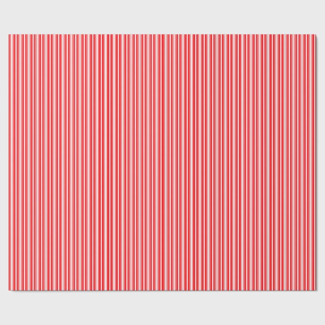 Christmas Red and White Stripes Wrapping Paper (Seam)