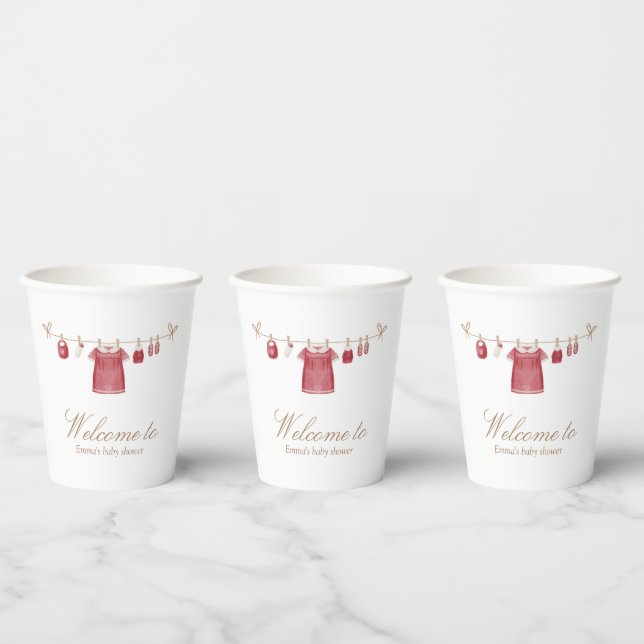 Christmas Red Baby Shower Paper Cups (Multi)