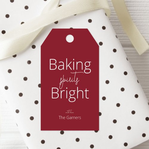 Christmas Red Baking Spirits Gift Tags