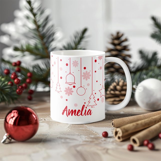 Christmas red  Ball star decoration Classic Mug (Creator Uploaded)