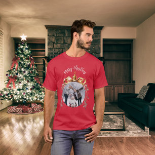 Christmas red bauble family photo T-Shirt